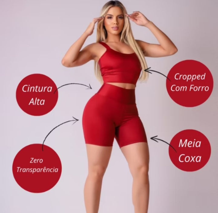 Kit 3 Conjuntos Fitness Short e Cropped | Estilo, Conforto e Performance em só - K-lande