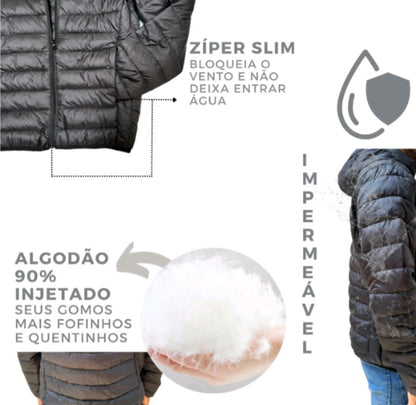 Jaqueta Puffer Impermeável Peluciada | Proteção e Conforto em Qualquer Clima - K-lande