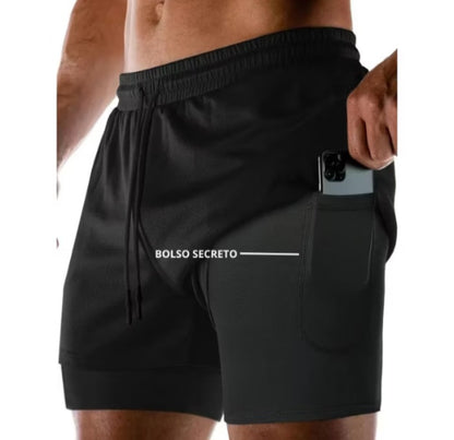 Kit 3 short 2 em 1 academia masculino - K-lande