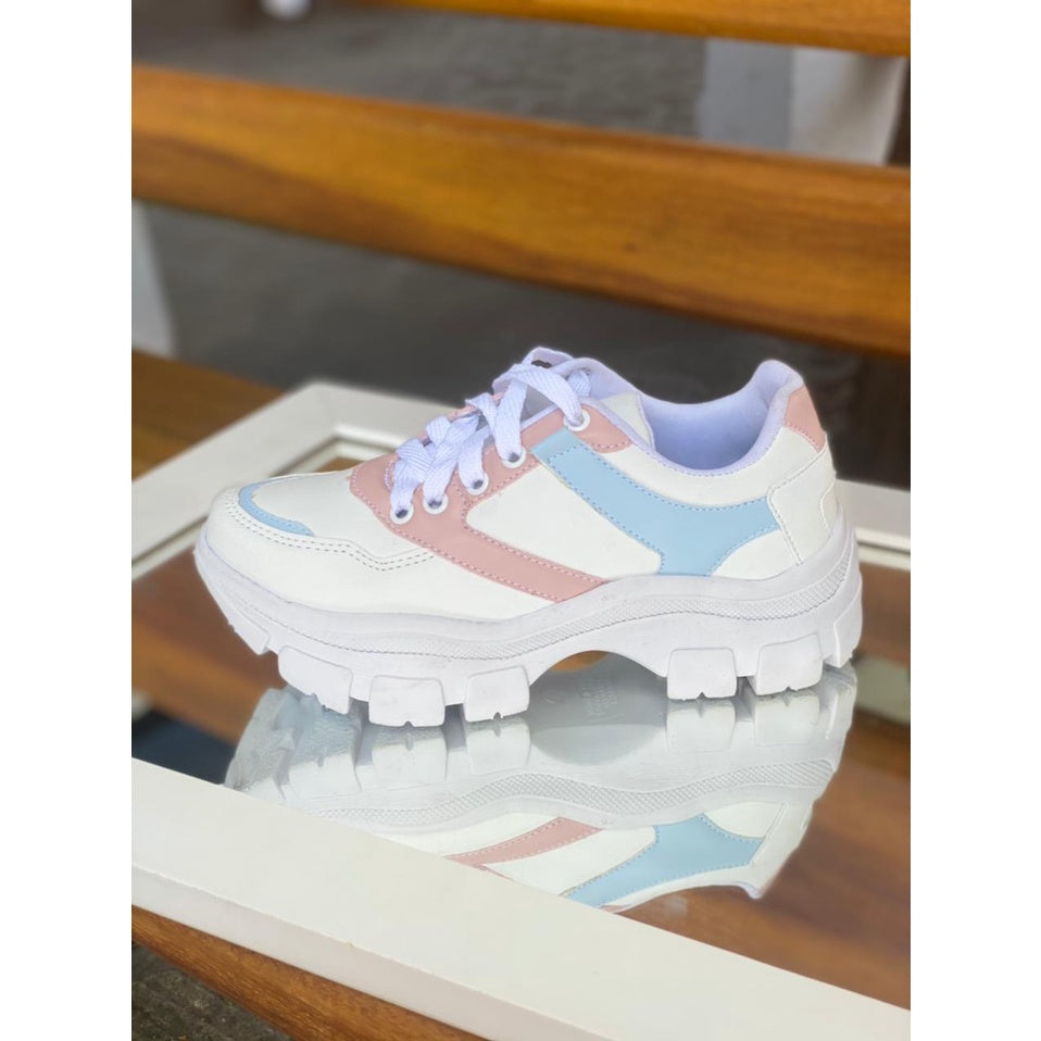 Tenis Adulto Feminino Sneaker Chunky Collor Plataforma Confortavel Original - K-lande
